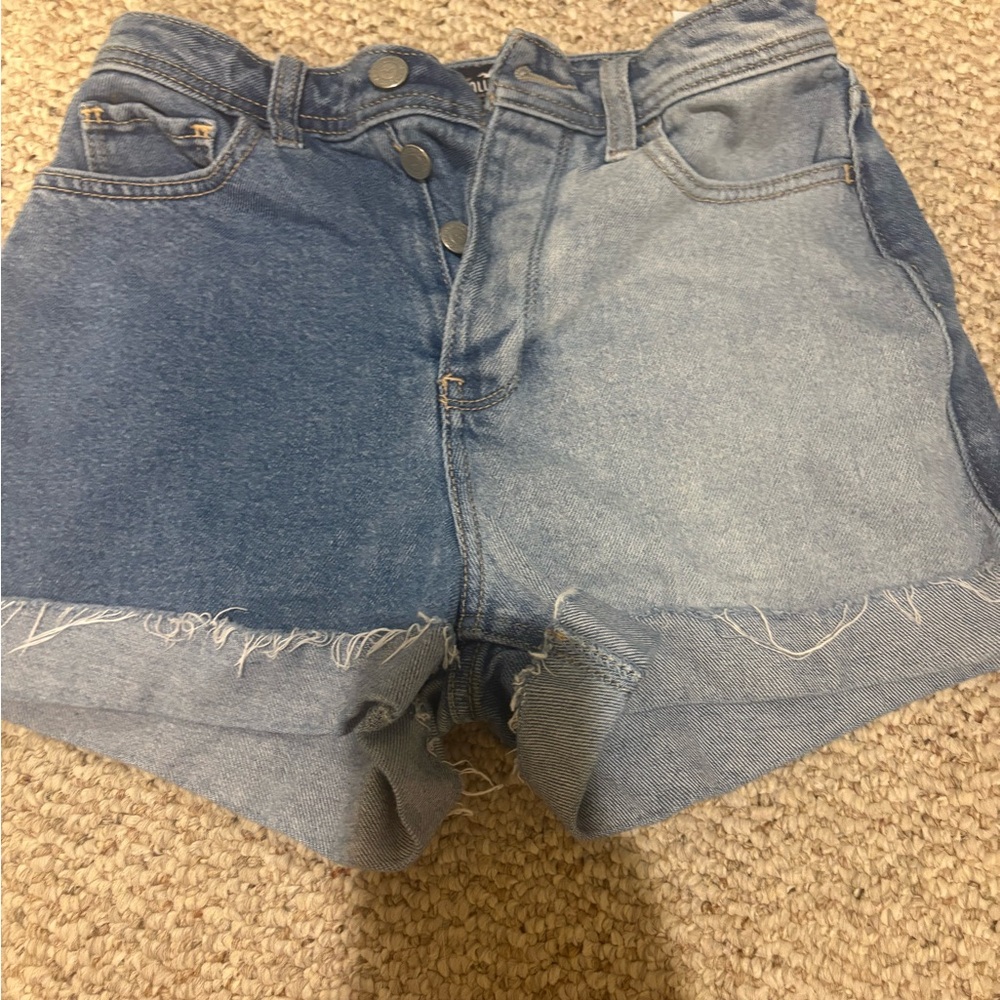 Hollister Blue Two-Tone Jean Shorts
